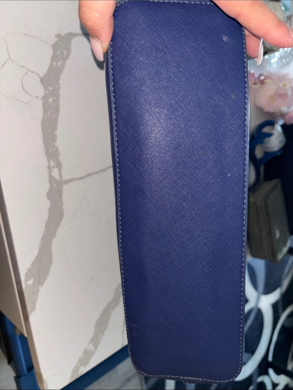 kate spade Navy Glitter Tote with Dark Blue Trim